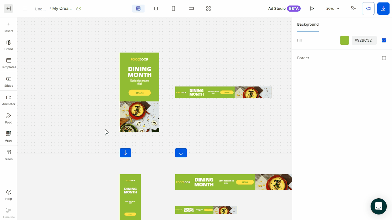 replace an element by click in Ad Studio.gif