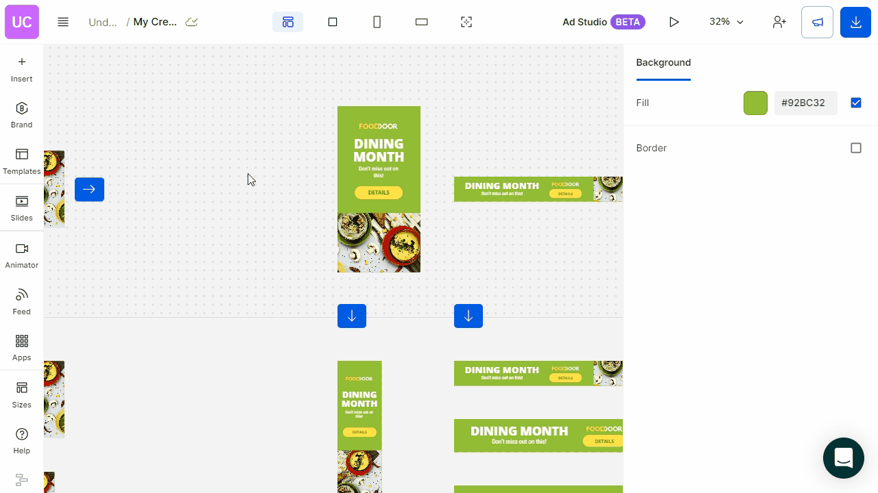 upload from brand kit Ad Studio.gif